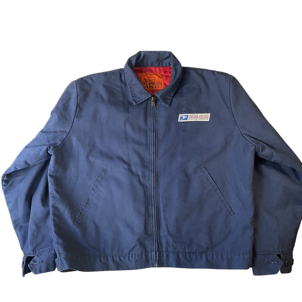 Universal Overall Company Men Jacket L Navy Twill Postal Service Workwear USPS